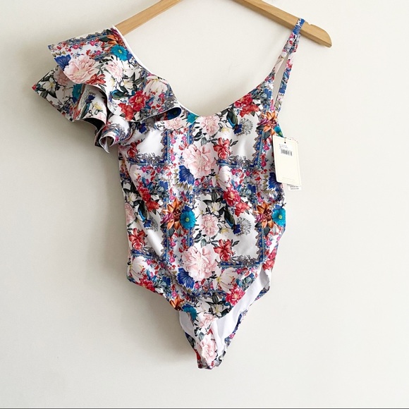 Anthro Boamar Oda Ruffled One-Piece Swimsuit - Picture 4 of 7